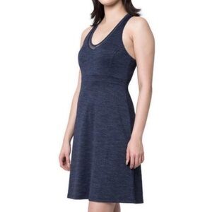 Mondetta Luxury Performance Dress Navy Blue  w/ Bra Zip Pockets Mesh Stretch S